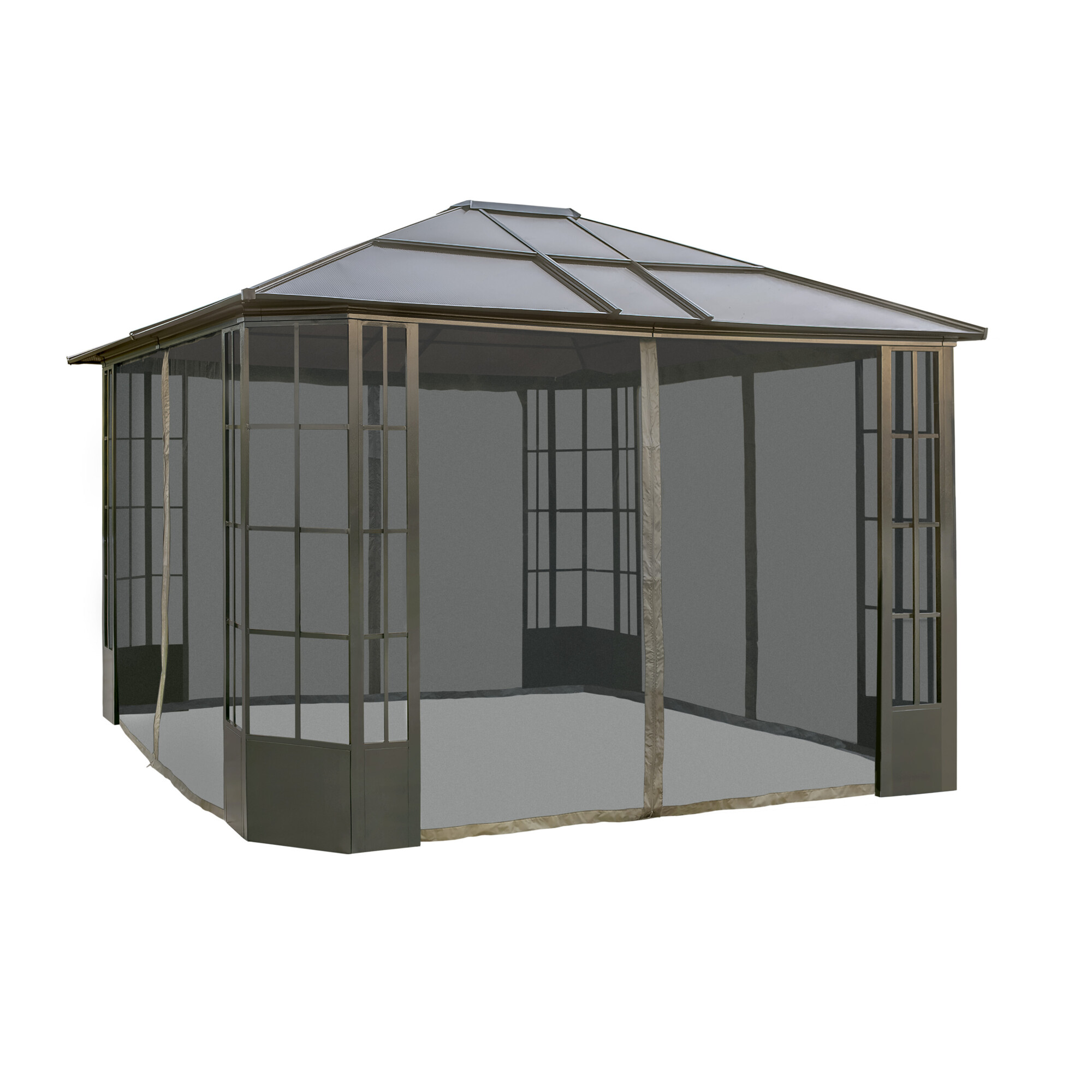ShelterLogic Sojag Savino Gazebo - 10ft. x 12ft., Aluminum Frame, Polycarbonate Roof, Black, Model# 500-9167191